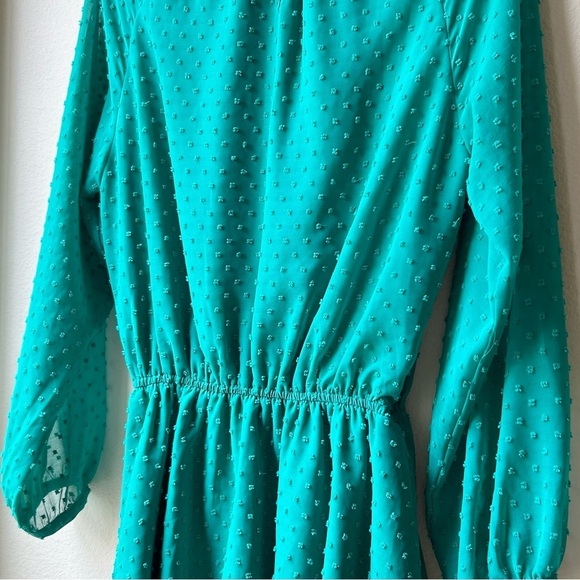 Yumi Kim Class Act Dress in Green Jewel Emerald Swiss Dot Sz L - Picture 12 of 15
